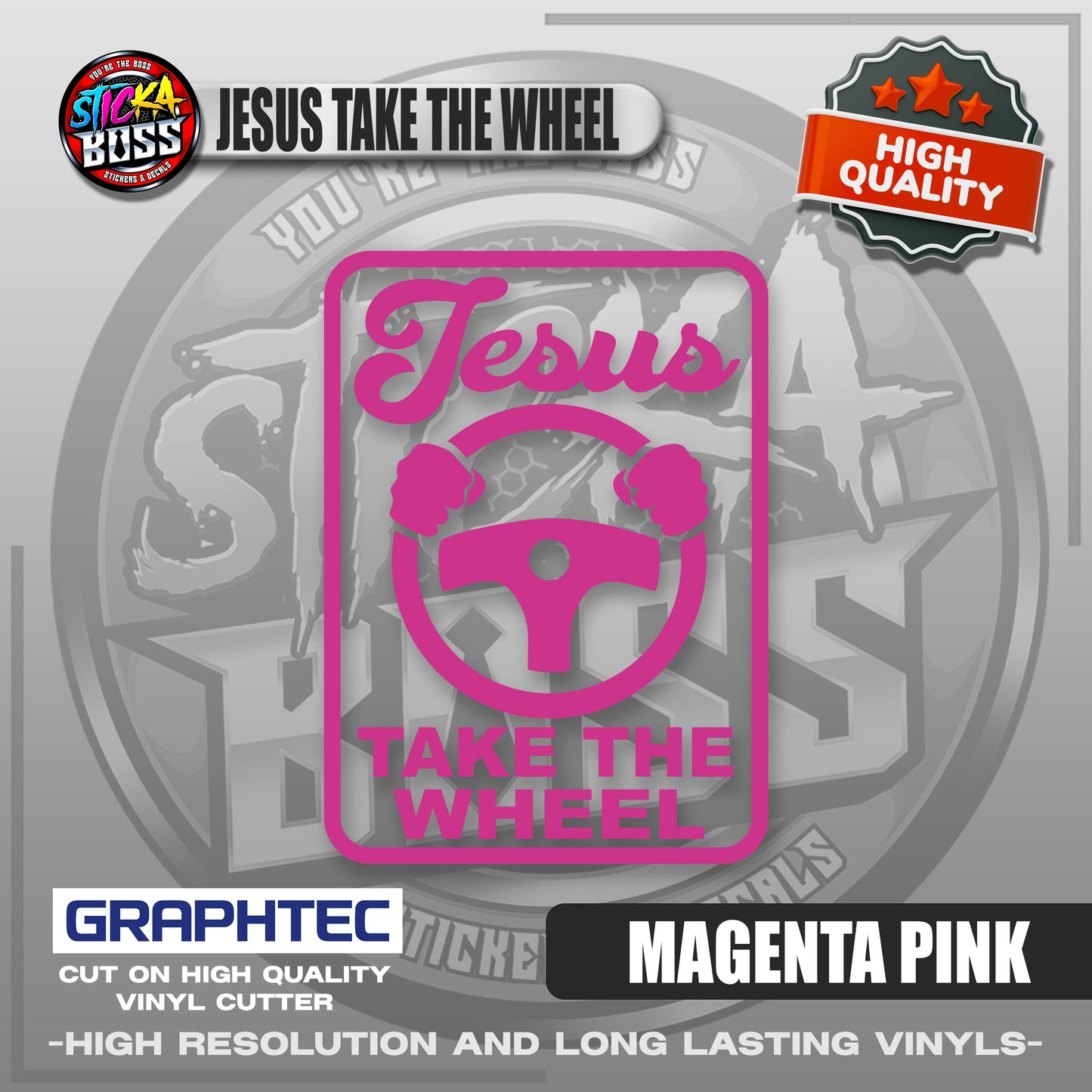 JESUS TAKE THE WHEEL | VINYL WATERPROOF CUT-OUT STICKER DECALS【Stickaboss】