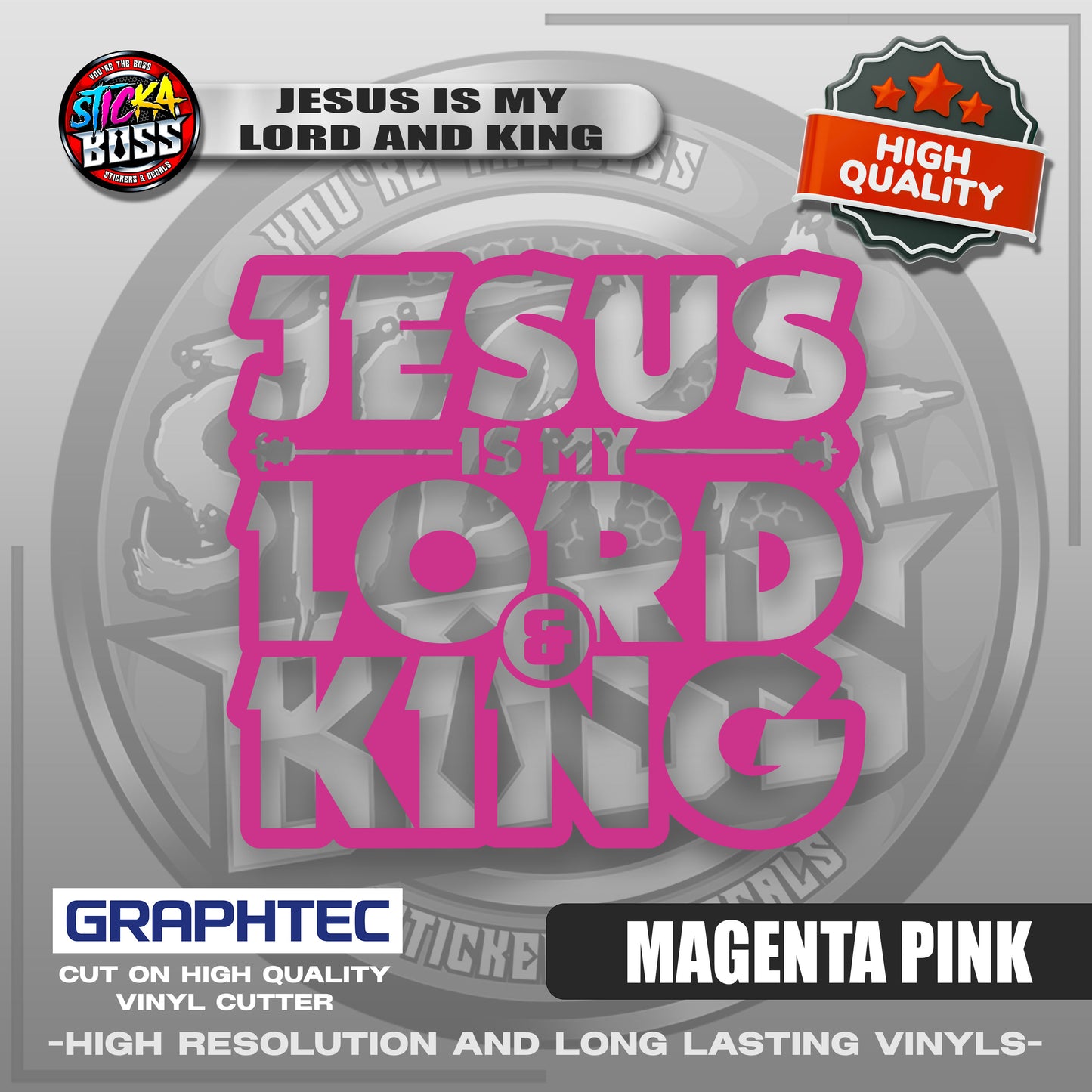 JESUS IS MY LORD AND KING | VINYL WATERPROOF CUT-OUT STICKER DECALS【Stickaboss】