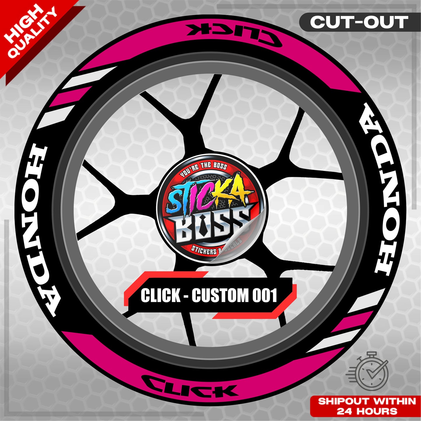 CLICK 125  150 160 MAGS STICKER SET  ( 2 MAGS ) - CUSTOM 001 | VINYL WATERPROOF CUT-OUT DECALS