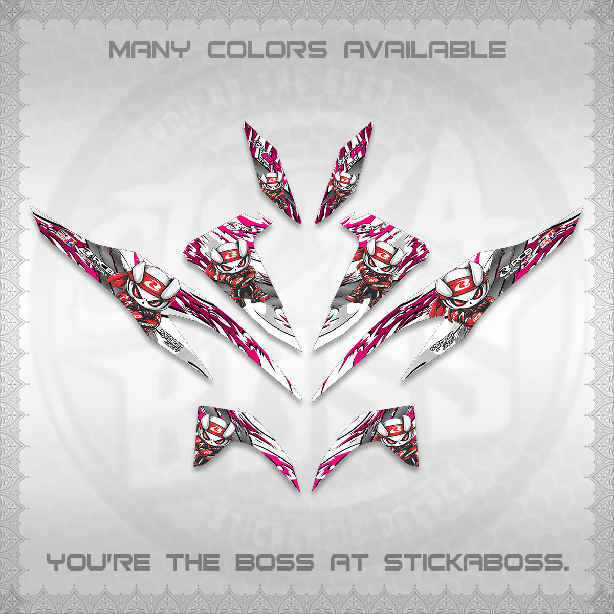 CLICK 125 V2 FOR WHITE DECALS (2026 NEW RCB 2.0 DESIGN) STICKER KITS BY STICKABOSS