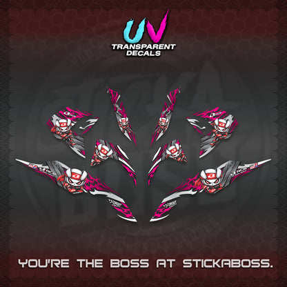 CLICK 125 V3 UV TRANSPARENT DECALS (2026 NEW RCB 2.0 DESIGN) STICKER KITS BY STICKABOSS