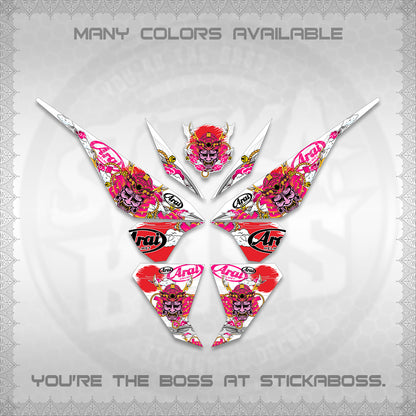 CLICK 125 V1 VARIO FOR WHITE DECALS (2026 NEW SAMURAI MOTIF) STICKER KITS BY STICKABOSS