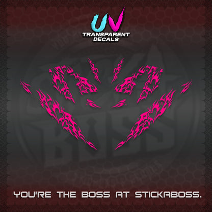 CLICK 125 V4 UV TRANSPARENT DECALS (2026 TRIBAL HEART DESIGN) STICKER KITS BY STICKABOSS