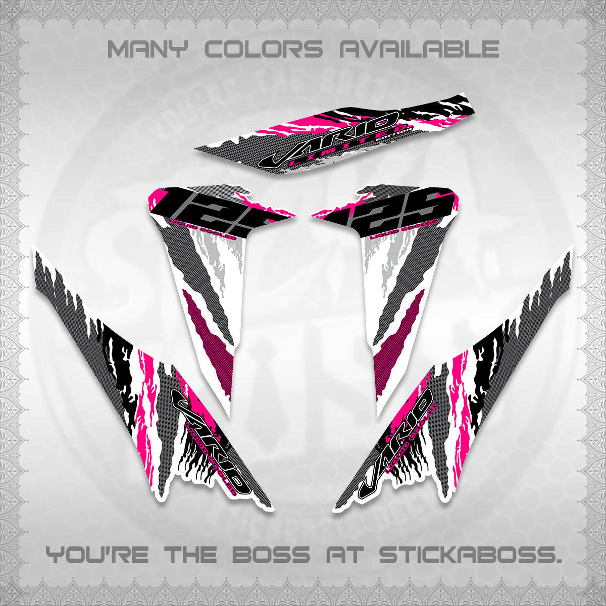 CLICK 125 V2 VARIO FOR WHITE DECALS (2022 SPLASH SPECIAL) STICKER KITS BY STICKABOSS