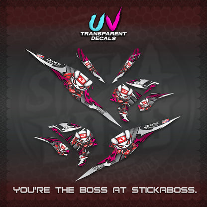 BEAT FI V3 UV TRANSPARENT DECALS (2026 NEW RCB 2.0 DESIGN) STICKER KITS BY STICKABOSS