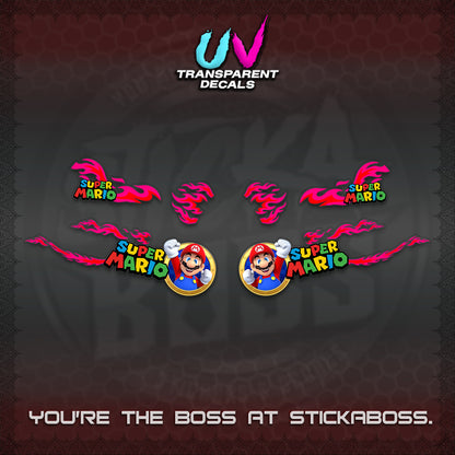 FAZZIO UV TRANSPARENT DECALS (FLAMES 02 SUPER-M MOTIF) STICKER KITS BY STICKABOSS