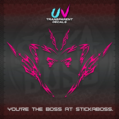 CLICK 125 V4 VARIO UV TRANSPARENT DECALS (2026 TRIBAL LIGHTNING DESIGN) STICKER KITS BY STICKABOSS