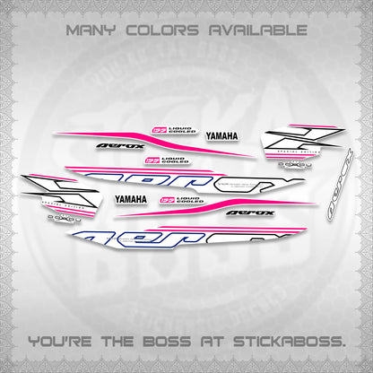 AEROX 155 V1 FOR WHITE DECALS (2026 CYBER STYLE 01) STICKER KITS BY STICKABOSS