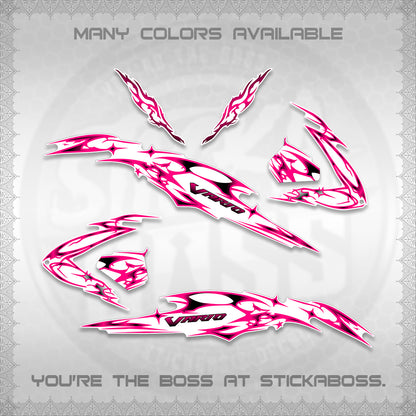 CLICK 125 V3 VARIO FOR WHITE DECALS (2026 TRIBAL LIGHTNING DESIGN) STICKER KITS BY STICKABOSS