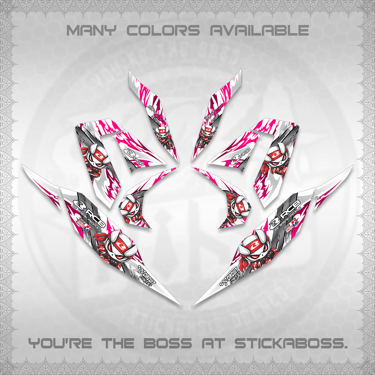 CLICK 125 V4 FOR WHITE DECALS (2026 NEW RCB 2.0 DESIGN) STICKER KITS BY STICKABOSS