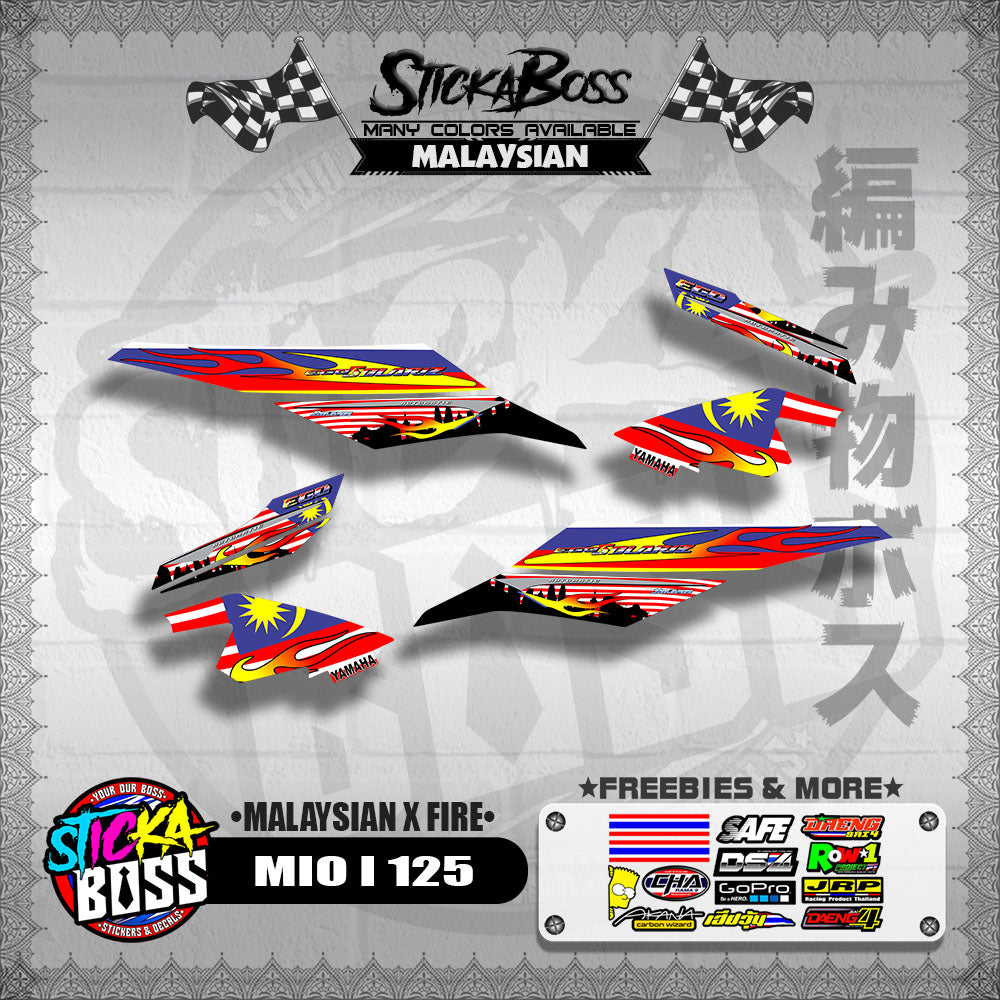 MIO I 125 DECALS ( MALAYSIAN X FIRE )【WITH FREEBIES】