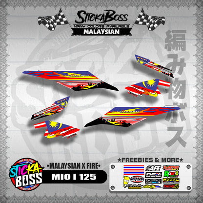 MIO I 125 DECALS ( MALAYSIAN X FIRE )【WITH FREEBIES】