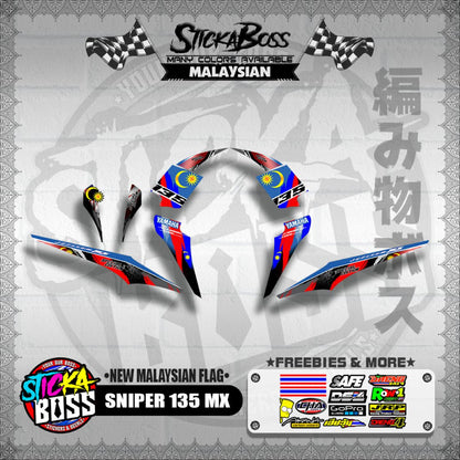 SNIPER 135 MX DECALS ( NEW MALAYSIAN FLAG )【WITH FREEBIES】