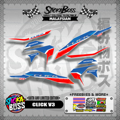 CLICK V3 DECALS ( 50TH ANV LIMITED EDITION )【WITH FREEBIES】