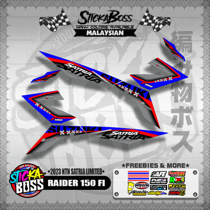 RAIDER 150 FI DECALS ( 2023 NTN SATRIA LIMITED )【WITH FREEBIES】