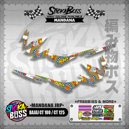 BAJAJ CT 100 / CT 125 DECALS ( MANDANA JRP )【WITH FREEBIES】