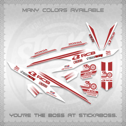 CLICK 125 V2 FOR WHITE DECALS (2026 30TH ANNIVERSARY RACING DESIGN) STICKER DECALS BY STICKABOSS