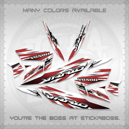 CLICK 125 V4 VARIO FOR WHITE DECALS (2026 BLACK STAR DESIGN) STICKER DECALS By STICKABOSS