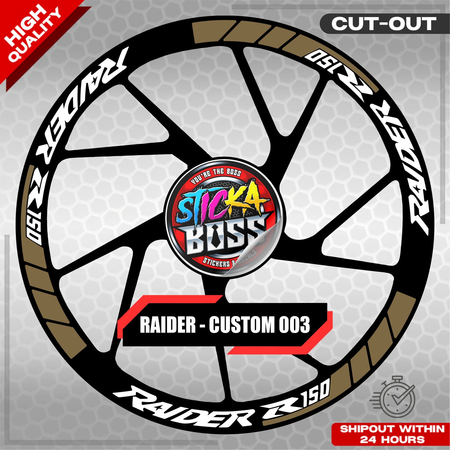 RAIDER R150 MAG STICKER SET ( 2 MAGS ) - CUSTOM 003 | VINYL WATERPROOF CUT-OUT DECALS