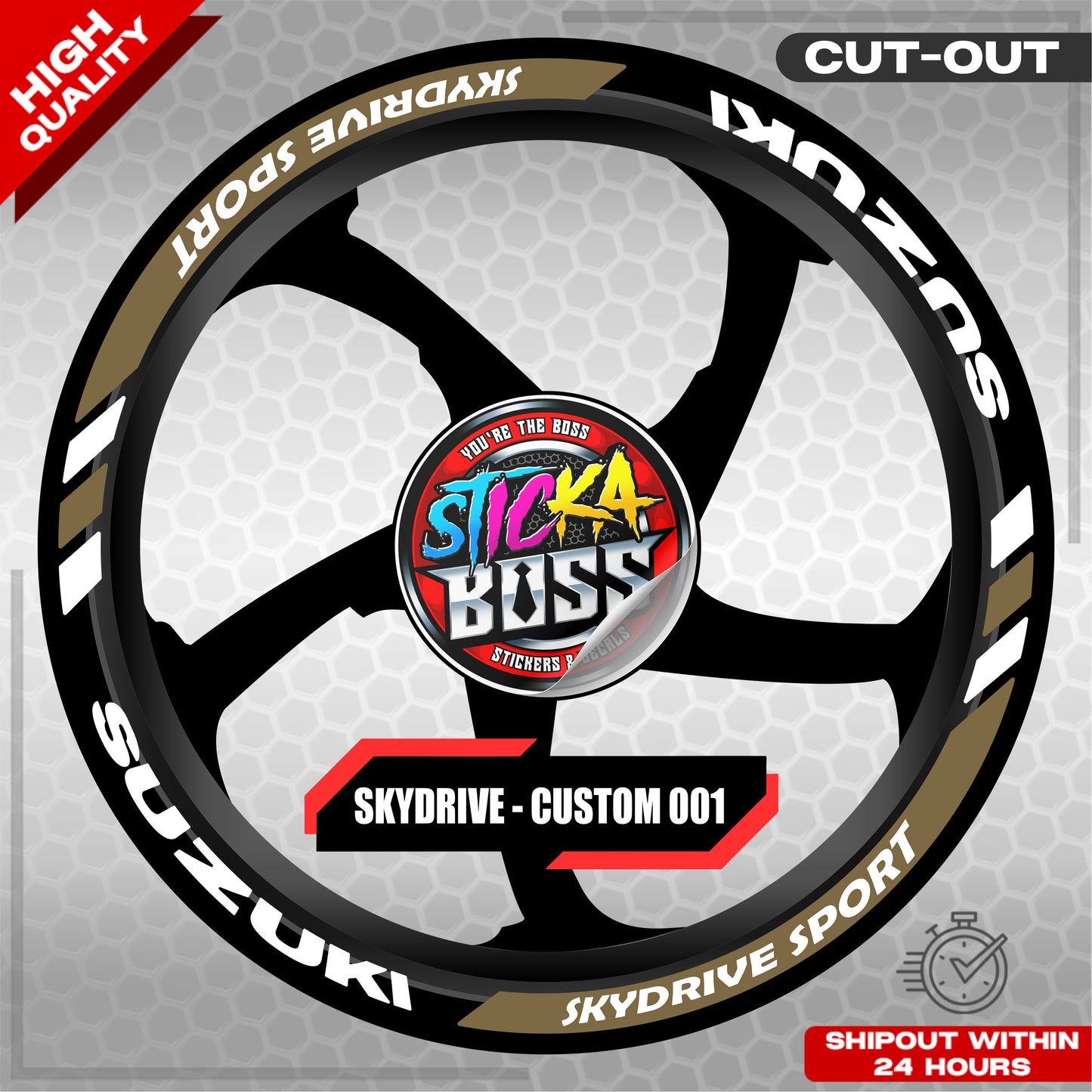 SKYDRIVE SPORT MAG STICKER SET  ( 2 MAGS ) - CUSTOM 001 | VINYL WATERPROOF CUT-OUT DECALS