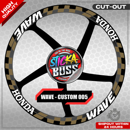 WAVE 110 / 125 MAG STICKER SET ( 2 MAGS ) - CUSTOM 005 | VINYL WATERPROOF CUT-OUT DECALS