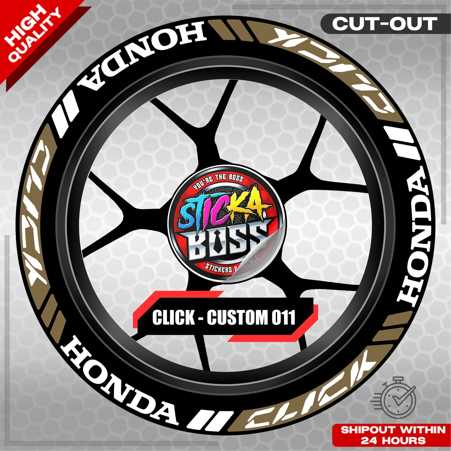 CLICK 125 / 150 / 160 MAG STICKER SET  ( 2 MAGS ) - CUSTOM 011 | VINYL WATERPROOF CUT-OUT DECALS