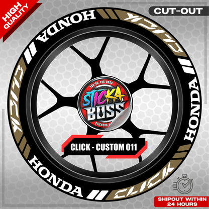 CLICK 125 / 150 / 160 MAG STICKER SET  ( 2 MAGS ) - CUSTOM 011 | VINYL WATERPROOF CUT-OUT DECALS