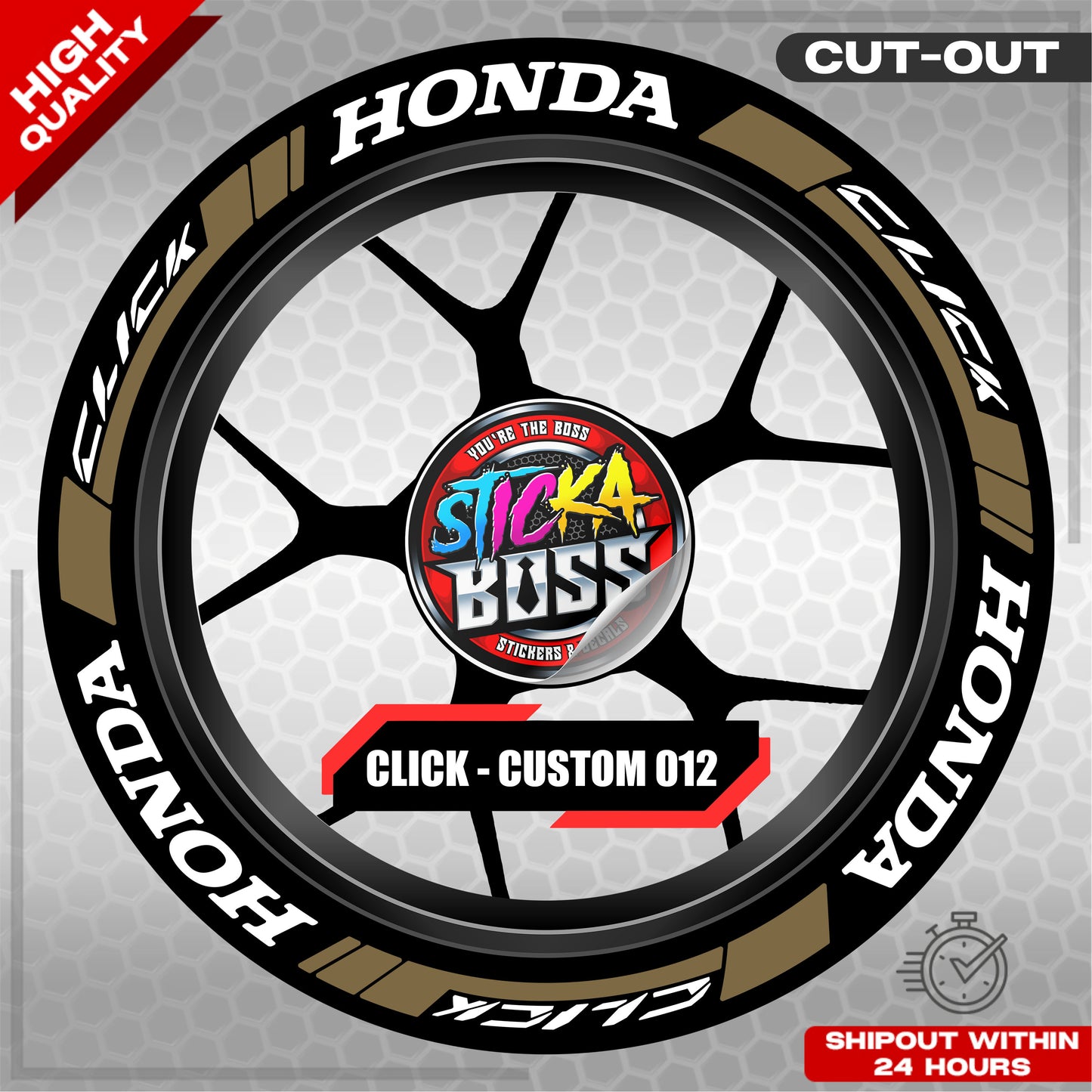 CLICK 125 / 150 / 160 MAG STICKER SET  ( 2 MAGS ) - CUSTOM 012 | VINYL WATERPROOF CUT-OUT DECALS