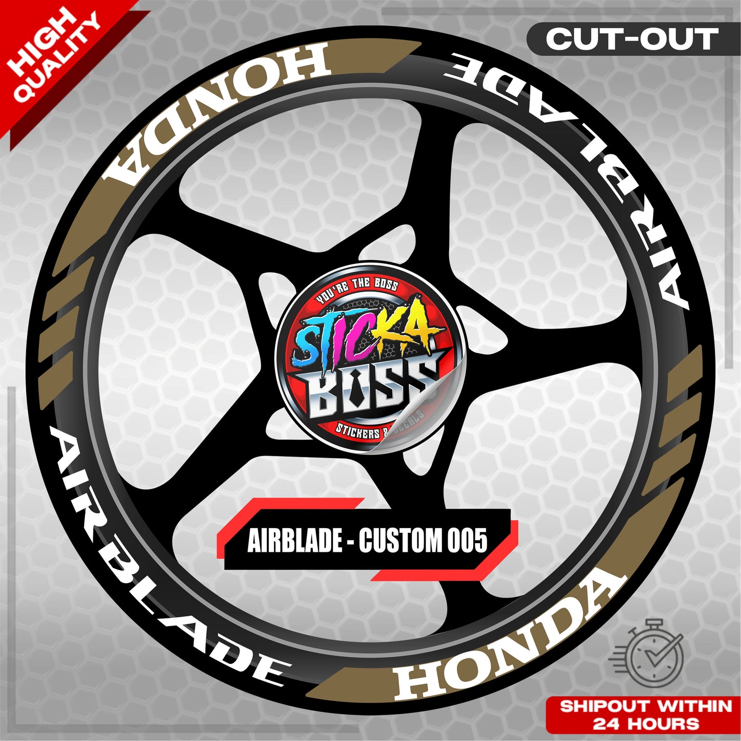 AIRBLADE 150 / 160 MAG STICKER SET ( 2 MAGS ) - CUSTOM 005 | VINYL WATERPROOF CUT-OUT DECALS
