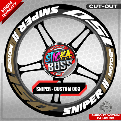 SNIPER 150 / 155 MAGS STICKER SET  ( 2 MAGS ) - CUSTOM 003 | VINYL WATERPROOF CUT-OUT DECALS