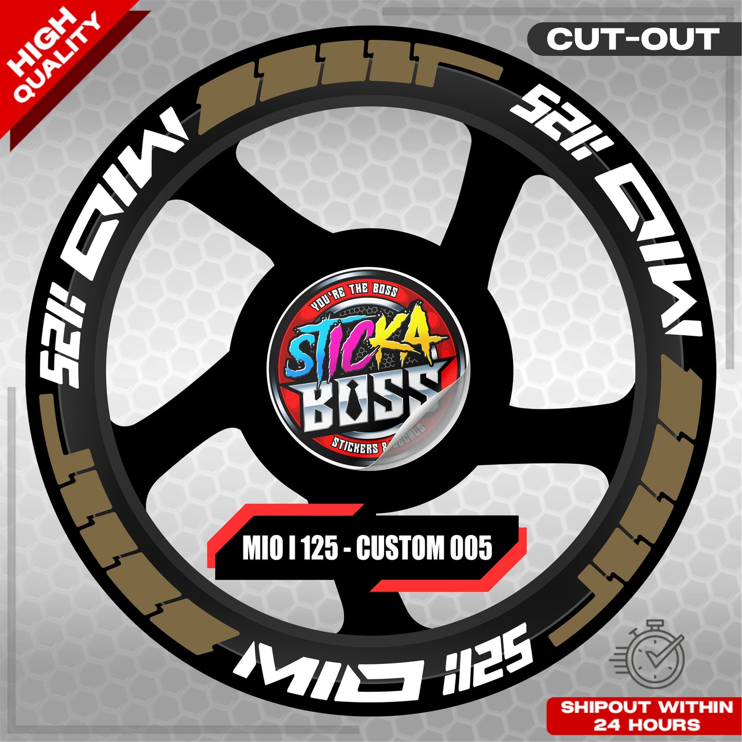 MIO I 125 MAG STICKER SET  ( 2 MAGS ) - CUSTOM 005 | VINYL WATERPROOF CUT-OUT DECALS