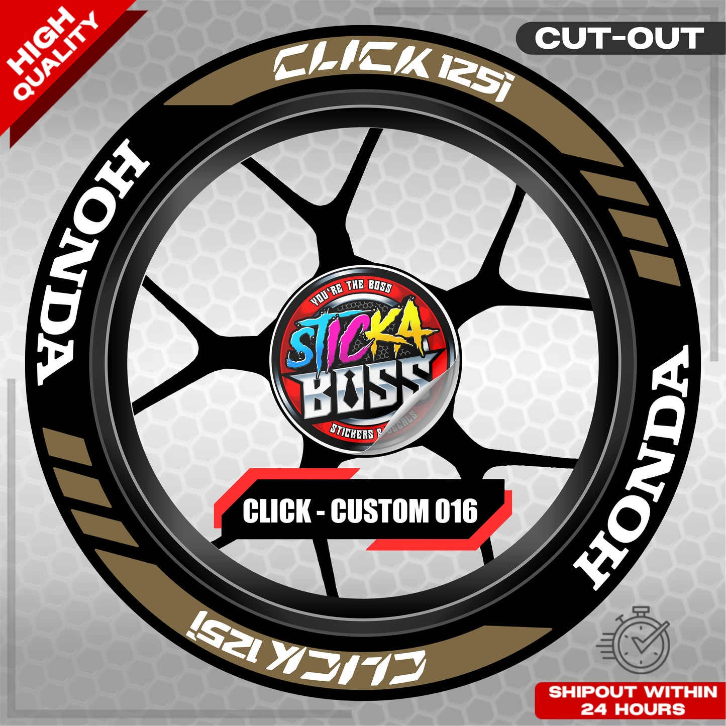 CLICK 125 MAG STICKER SET ( 2 MAGS ) - CUSTOM 016 | VINYL WATERPROOF CUT-OUT DECALS