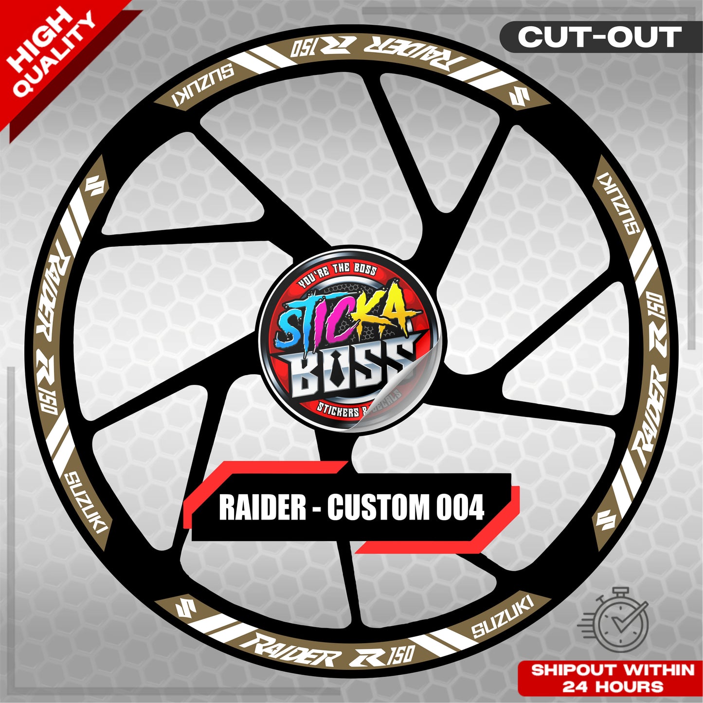 RAIDER R150 MAG STICKER SET ( 2 MAGS ) - CUSTOM 004 | VINYL WATERPROOF CUT-OUT DECALS