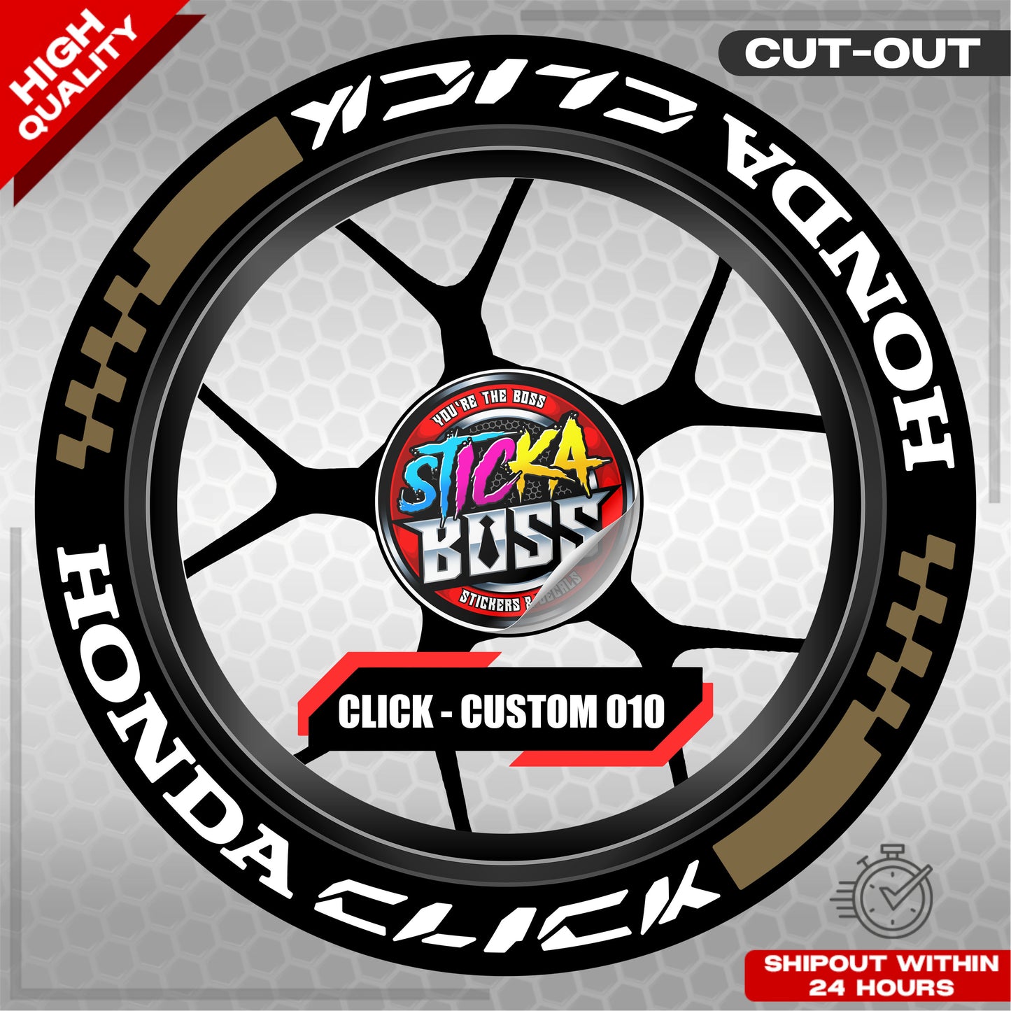 CLICK 125 / 150 / 160 MAG STICKER SET  ( 2 MAGS ) - CUSTOM 010 | VINYL WATERPROOF CUT-OUT DECALS