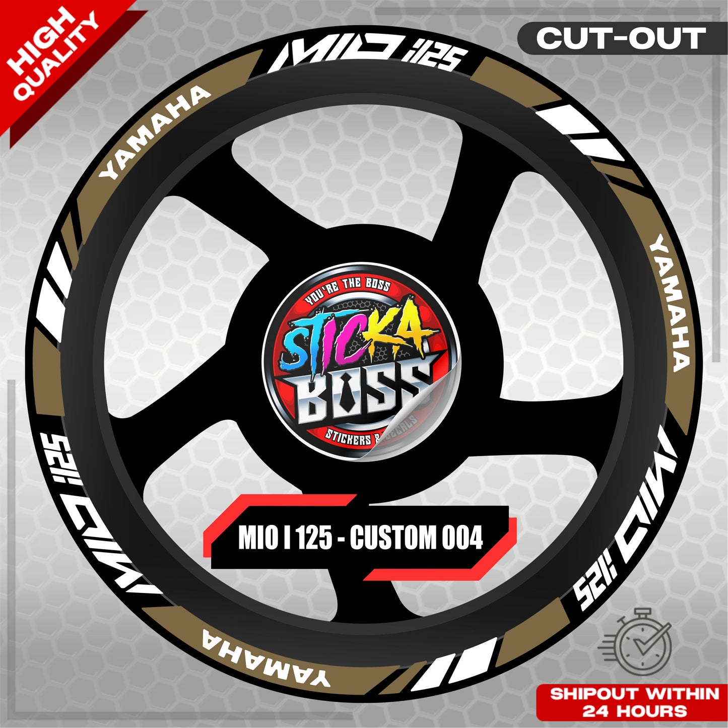 MIO I 125 MAG STICKER SET  ( 2 MAGS ) - CUSTOM 004 | VINYL WATERPROOF CUT-OUT DECALS