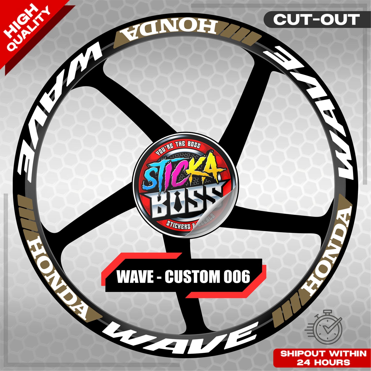 WAVE 110 / 125 MAG STICKER SET ( 2 MAGS ) - CUSTOM 006 | VINYL WATERPROOF CUT-OUT DECALS