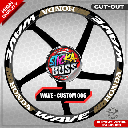 WAVE 110 / 125 MAG STICKER SET ( 2 MAGS ) - CUSTOM 006 | VINYL WATERPROOF CUT-OUT DECALS