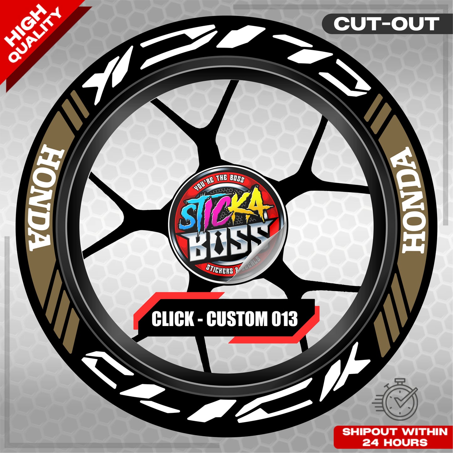 CLICK 125 / 150 / 160 MAG STICKER SET  ( 2 MAGS ) - CUSTOM 013 | VINYL WATERPROOF CUT-OUT DECALS