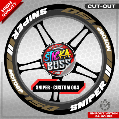 SNIPER 150 / 155 MAGS STICKER SET  ( 2 MAGS ) - CUSTOM 004 | VINYL WATERPROOF CUT-OUT DECALS