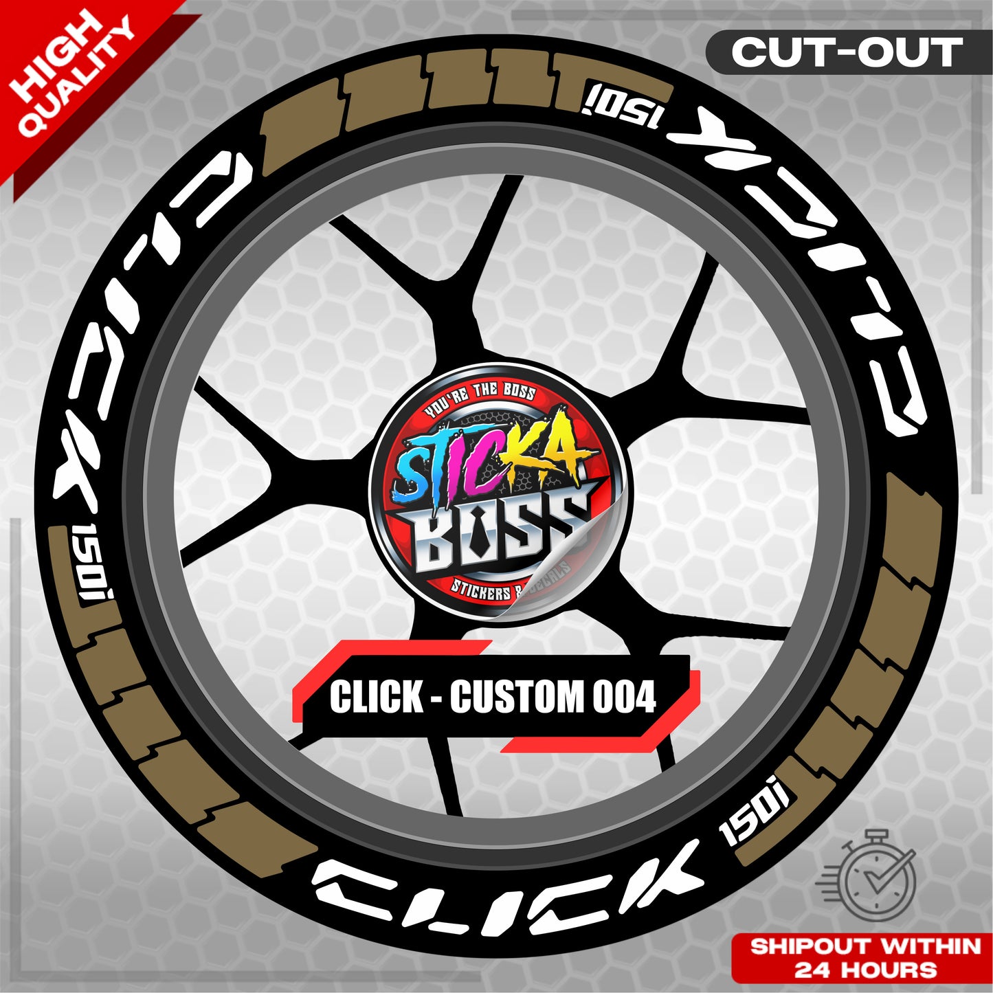 CLICK 150 MAGS STICKER SET  ( 2 MAGS ) - CUSTOM 004 | VINYL WATERPROOF CUT-OUT DECALS