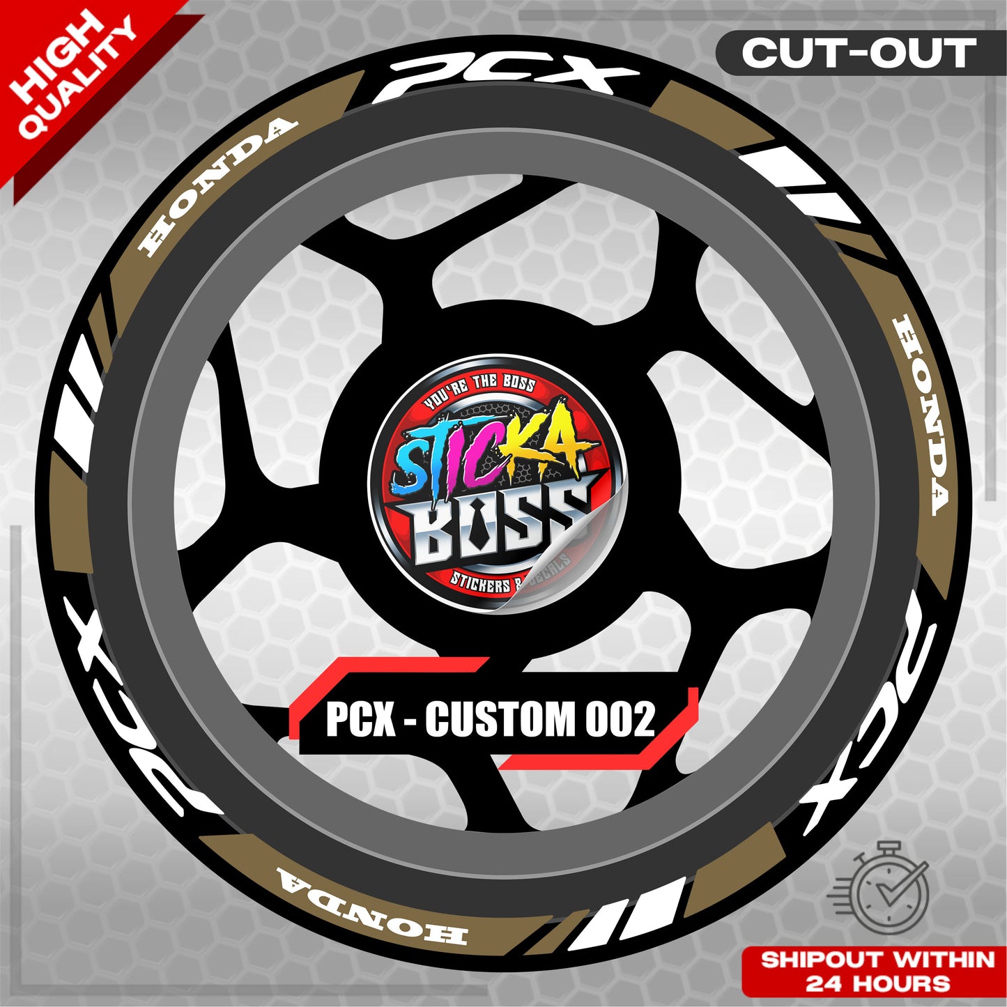 PCX 150 / 160 MAGS STICKER SET  ( 2 MAGS ) - CUSTOM 002 | VINYL WATERPROOF CUT-OUT DECALS