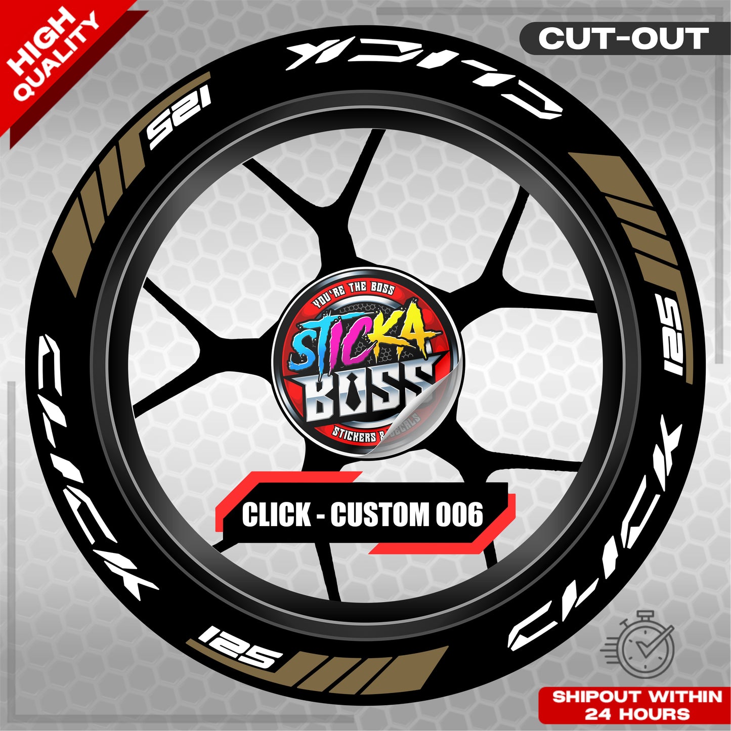 CLICK 125 MAG STICKER SET  ( 2 MAGS ) - CUSTOM 006 | VINYL WATERPROOF CUT-OUT DECALS