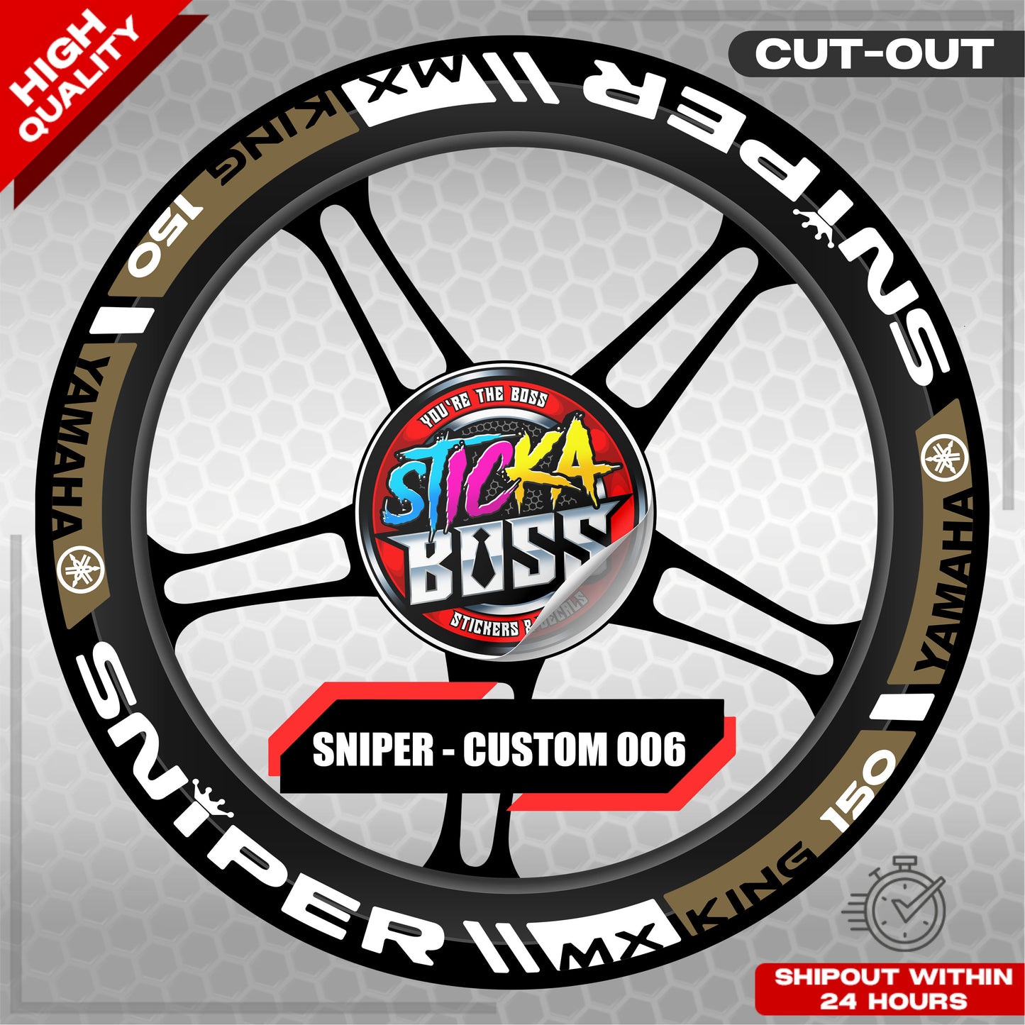 SNIPER 150 / 155 MAGS STICKER SET  ( 2 MAGS ) - CUSTOM 006 | VINYL WATERPROOF CUT-OUT DECALS
