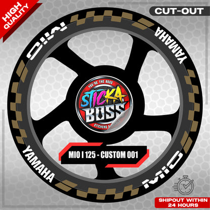 MIO I 125 MAGS STICKER SET  ( 2 MAGS ) - CUSTOM 001 | VINYL WATERPROOF CUT-OUT DECALS