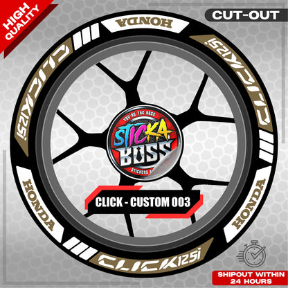 CLICK 125 MAGS STICKER SET  ( 2 MAGS ) - CUSTOM 003 | VINYL WATERPROOF CUT-OUT DECALS
