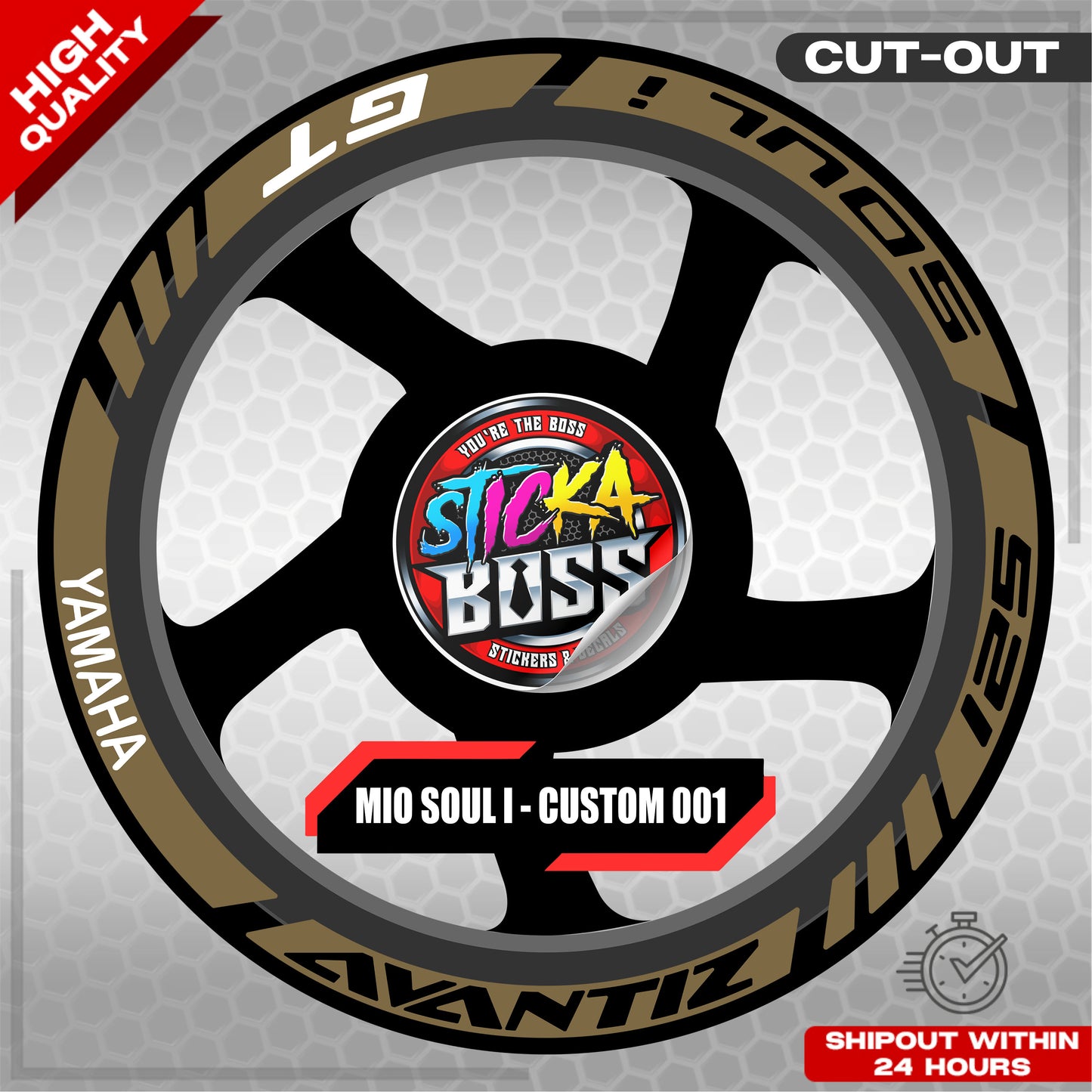 MIO SOUL I 125 MAGS STICKER SET  ( 2 MAGS ) - CUSTOM 001 | VINYL WATERPROOF CUT-OUT DECALS