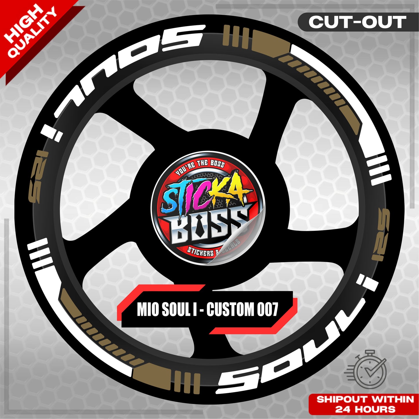 MIO SOUL I 125 MAG STICKER SET ( 2 MAGS ) - CUSTOM 007 | VINYL WATERPROOF CUT-OUT DECALS