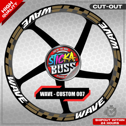 WAVE 110 / 125 MAG STICKER SET ( 2 MAGS ) - CUSTOM 007 | VINYL WATERPROOF CUT-OUT DECALS