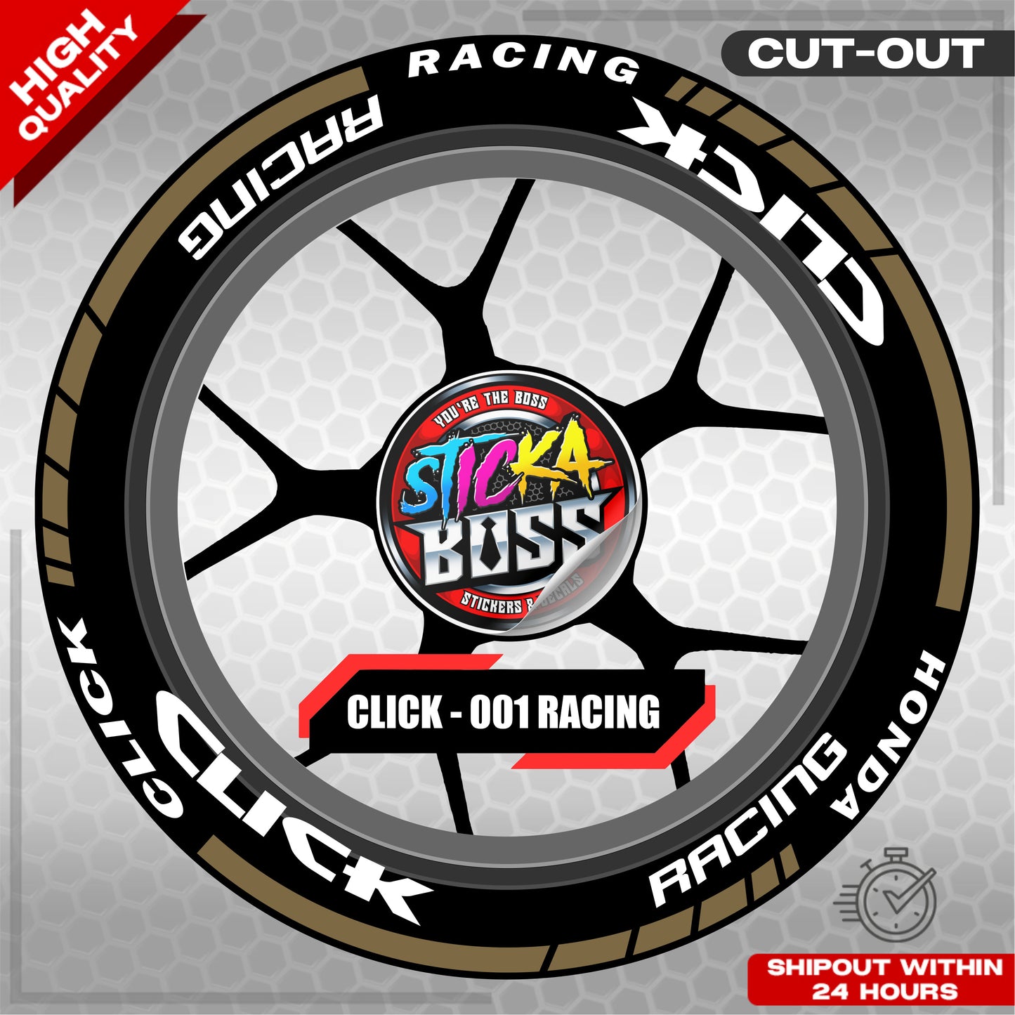 CLICK 125 / 150 / 160 MAGS STICKER SET  ( 2 MAGS ) - 001 RACING | VINYL WATERPROOF CUT-OUT DECALS