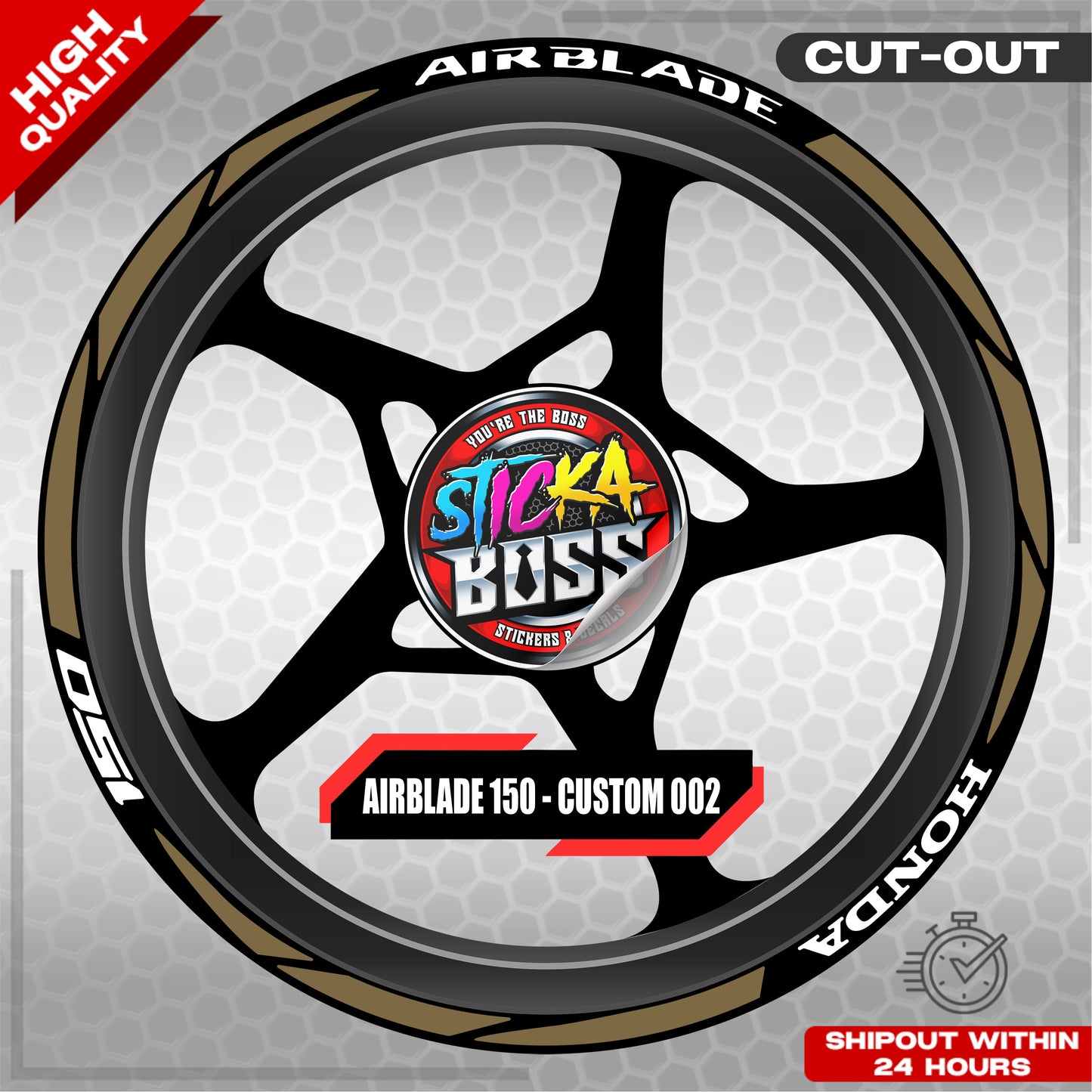 AIRBLADE 150 MAG STICKER SET ( 2 MAGS ) - CUSTOM 002 | VINYL WATERPROOF CUT-OUT DECALS